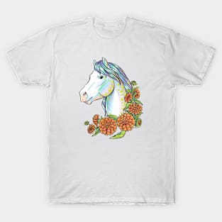 Opal Horse with Calendula T-Shirt